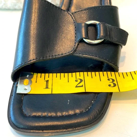 IDEA Ladies Open Toe Mules. Black Sandals. Wider Heel. Size 8. - Picture 8 of 14